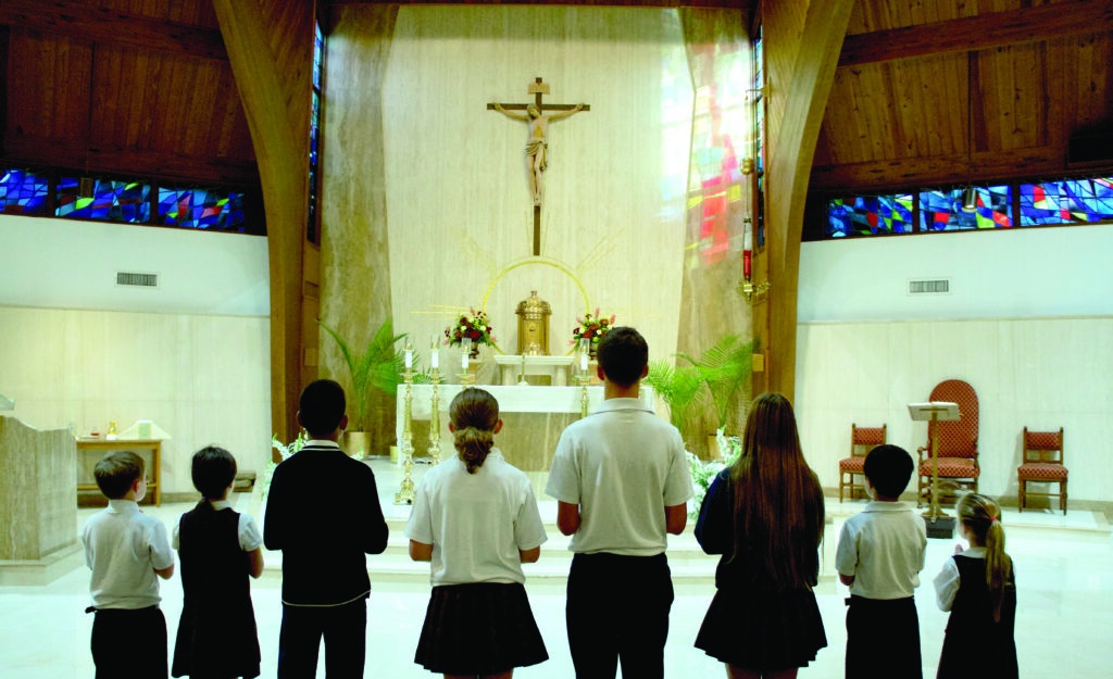 Students at Altar