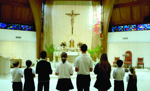 Students at Altar